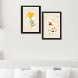 eCraftIndia Set Of 2 Flower Printed Framed Wall Art-image-19