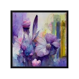999Store Blue & Purple Canvas Floral And Botanical Wall Art-picture-41