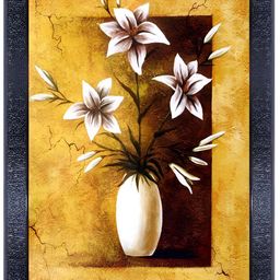 PnF Black & White Wooden Floral And Botanical Wall Painting-image-73