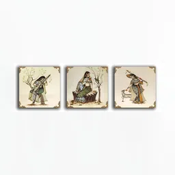 PnF Brown & Green 3 Pieces Wooden Wooden Painting Wall Art-7