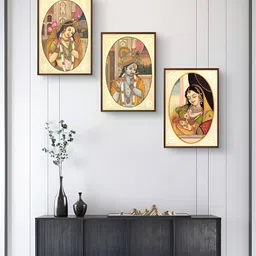999Store Brown 3Pcs Religious Wall Paintings-24