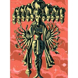 Inephos Peach-Coloured & Black 1 Piece Paper Other Wall Paintings-12