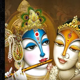 PnF Black & Brown Radha Krishna Religious Wooden Painting Wall Art-image-89