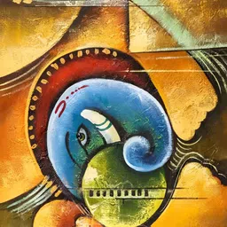 British Terminal Blue and Orange Lord Ganesha Wall Poster-image-2