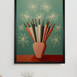 SOWPEACE Green & Rust Canvas Abstract Wall Art-13