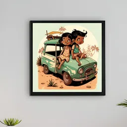 SOWPEACE Sea Green & Brown Abstract Canvas Wall Art-10