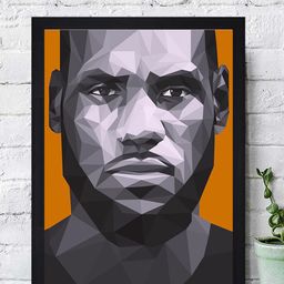 Gallery99 Black & Grey Lebron James Printed Framed Wall Art-image-80