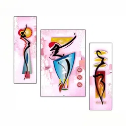 PnF Pink & Blue 3Pcs Wood Other Wall Paintings-27