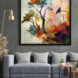 999Store Brown & Blue Bird Painting Framed Wall Art-picture-27