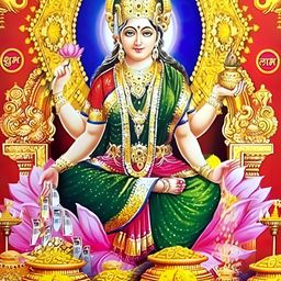 Wallpics Green & Yellow Maa Lakshmi Printed Religious Waterproof  Wall Poster-image-18