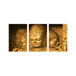 999Store Brown 3 Pieces Mural Golden Buddha Painting Wall Arts-picture-38