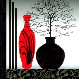 PnF Black & Red Paper Floral and Botanical Paintings Wall Art-image-60