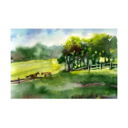 Inephos Green & White Printed Wall Art-35