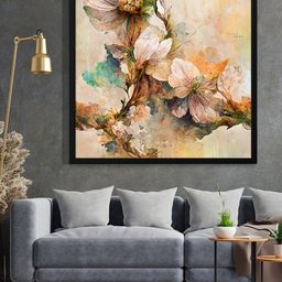 999Store Brown Flower Printed Framed Wall Art-image-61