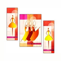 PnF White & Pink 3 Pieces Wooden Abstract Wall Arts-image-98