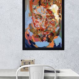 Gallery99 Blue & Brown Face Abstract Printed Framed Wall Art-image-77
