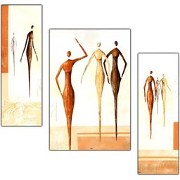 PnF White & Mustard 3Pcs Wooden Other Wall Paintings-3