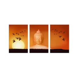 999Store Brown & Yellow 3 Pieces Canvas Wall Art-picture-33