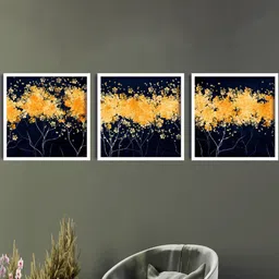 SAF 3-Pcs Black & Yellow Tree Painting Wall Art-image-70
