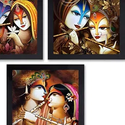 PnF Black & Brown 3 Piece Paper Religious Painting Wall Art-image-34