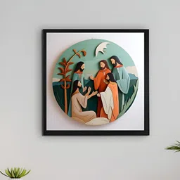SOWPEACE Green & Rust Printed Canvas Wall Art-56