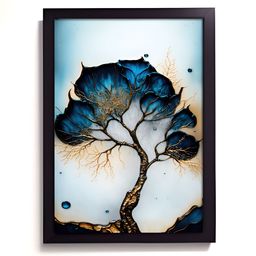 RANDOM White & Blue Floral and Botanical Painting Wall Art-image-24