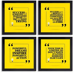 PnF Black & Yellow 4 Pieces Wooden Painting Wall Art-image-61