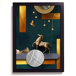 RANDOM Blue & Grey Abstract Painting Wall Art-56