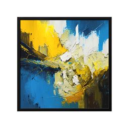 999Store Yellow & Blue Canvas Abstract Painting Wall Art-image-80