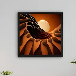 SOWPEACE Rust & Brown Printed Canvas Wall Art-6
