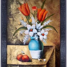 PnF Black & Red Floral Wooden Painting Wall Art-image-142