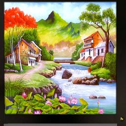 PnF Black & Green Wooden Painting Wall Art-image-86