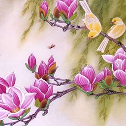 PnF Black & Purple Floral Painting Wooden Wall Art-image-91