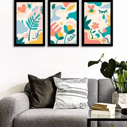 WENS Set Of 3 Multicoloured Modern Artistic Wall Art Painting-6