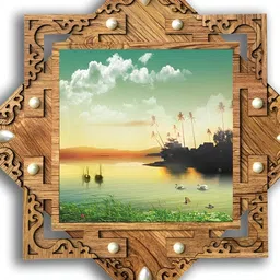 PnF Brown & Green Wooden Abstract Painting Wall Art-image-80