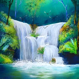 Wallpics Blue & Green Wall Poster-image-91