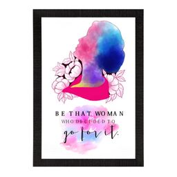 eCraftIndia White & Blue Typography Women Wooden Painting Wall art-image-89