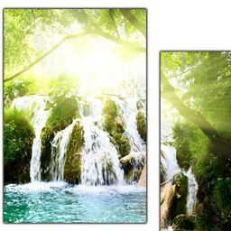 PnF Green & White 3 Piece Wooden Floral and Botanical Painting Wall Art-image-69