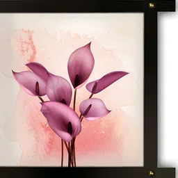 PnF Beige & Pink Wooden Floral And Botanical Wall Painting-image-69