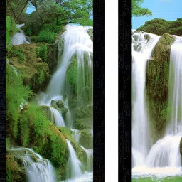 PnF Black & Green 3 Pieces Waterfall Painting Wall Arts-image-86