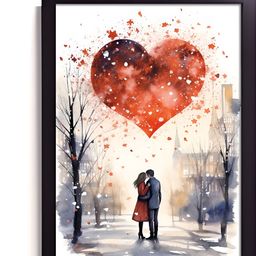 RANDOM White & Red Abstract Painting Wall Art-12