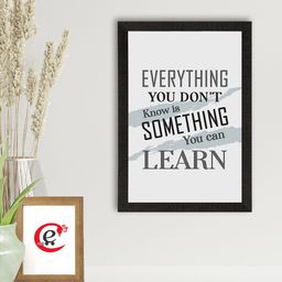 eCraftIndia White & Black Motivational Quotes Printed Framed Wall Art-image-66