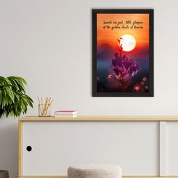 eCraftIndia Orange & Purple Sunset Art Painting-54