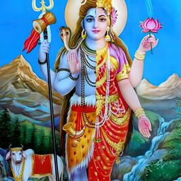 British Terminal Blue & Red Religious Wall Painting-image-93