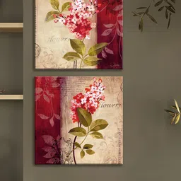 Art Street 2 Pcs Pink & Cream Luxury Stretched Canvas Painting Wall Art-4