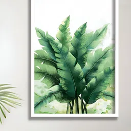 Aura White & Green Floral And Botanical Wall Art-58