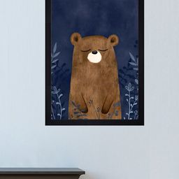 Gallery99 Blue & Brown Teddy Bear Standing Painted Wall Art-41