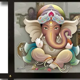 PnF Beige & Green Wooden Religious Painting Wall Art-4