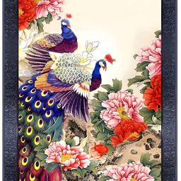 PnF Black & Blue Wooden Birds and Animals Painting Wall Art-image-87