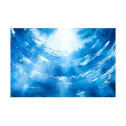 Inephos Blue & White Abstract Printed Canvas Wall Art-18